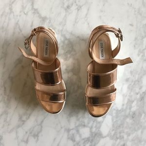 Steve Madden Rose Gold Snorkell Platform Sandals